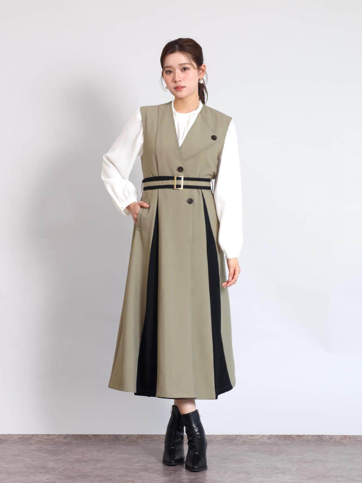 [る] 配色Aラインジレワンピ - FENNEL - FENNEL｜YAMADAYA STORE