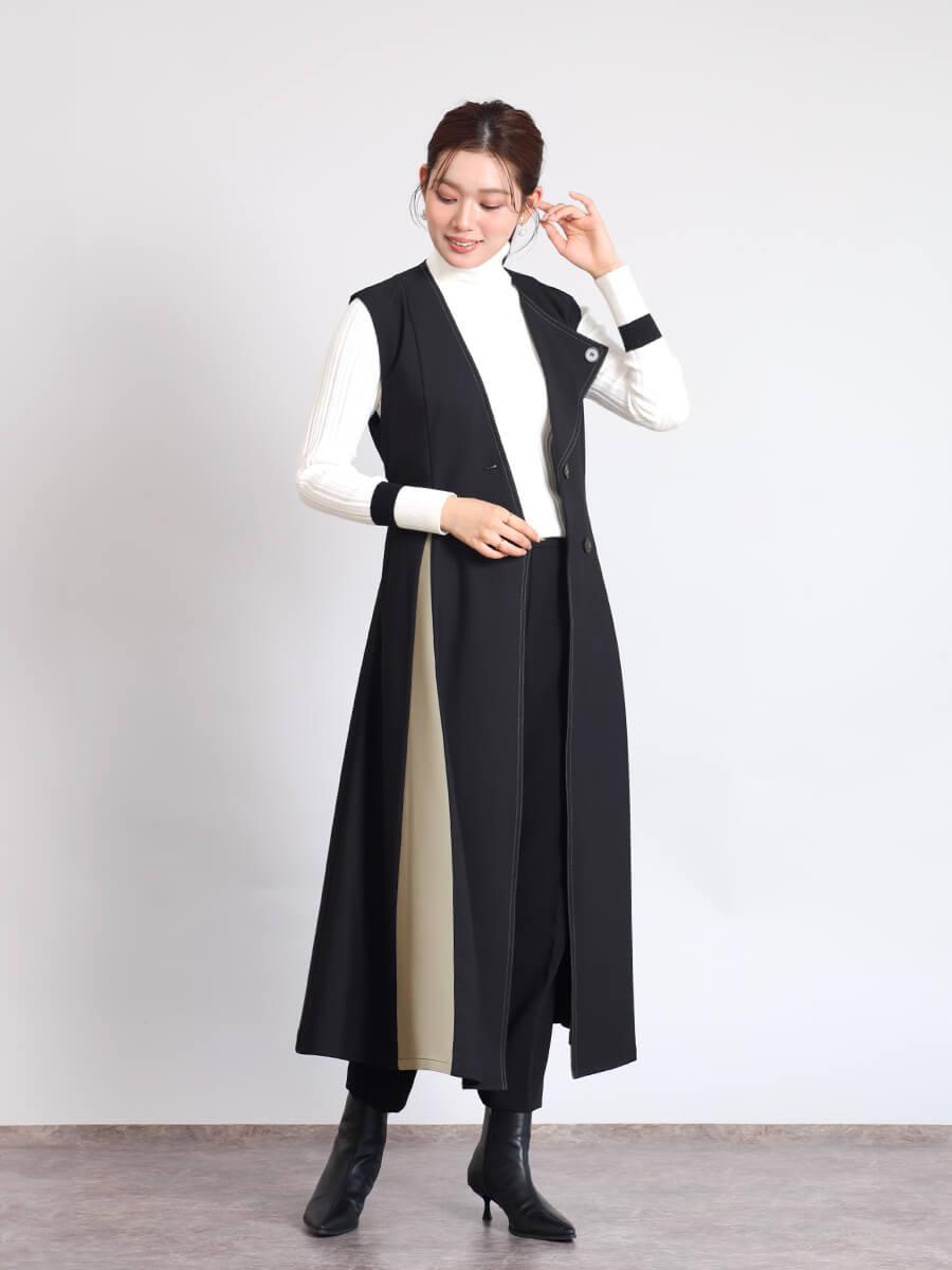 YAMADAYA ヤマダヤ　FENNEL ジレワンピース 配色Aラインジレワンピ - FENNEL - FENNEL｜YAMADAYA STORE