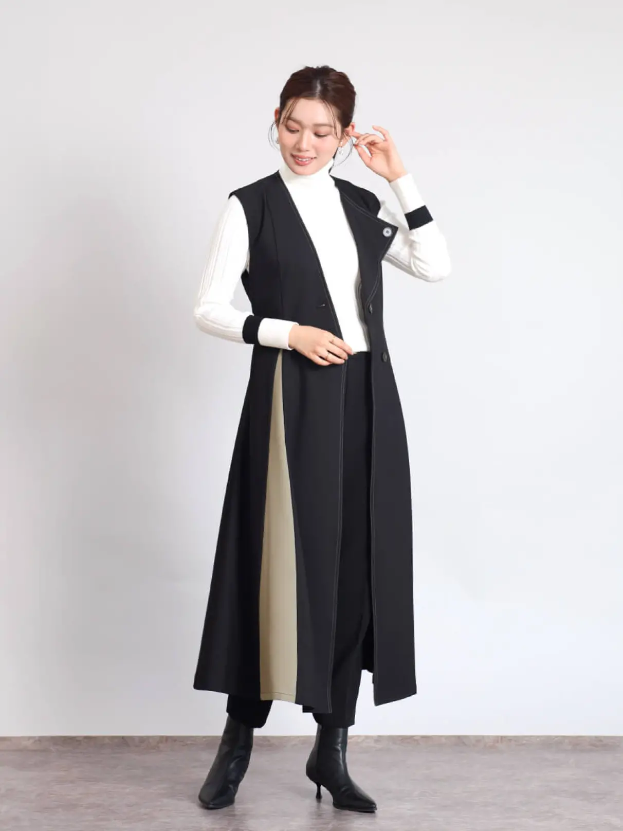 YAMADAYA ヤマダヤ　FENNEL ジレワンピース 配色Aラインジレワンピ - FENNEL - FENNEL｜YAMADAYA STORE