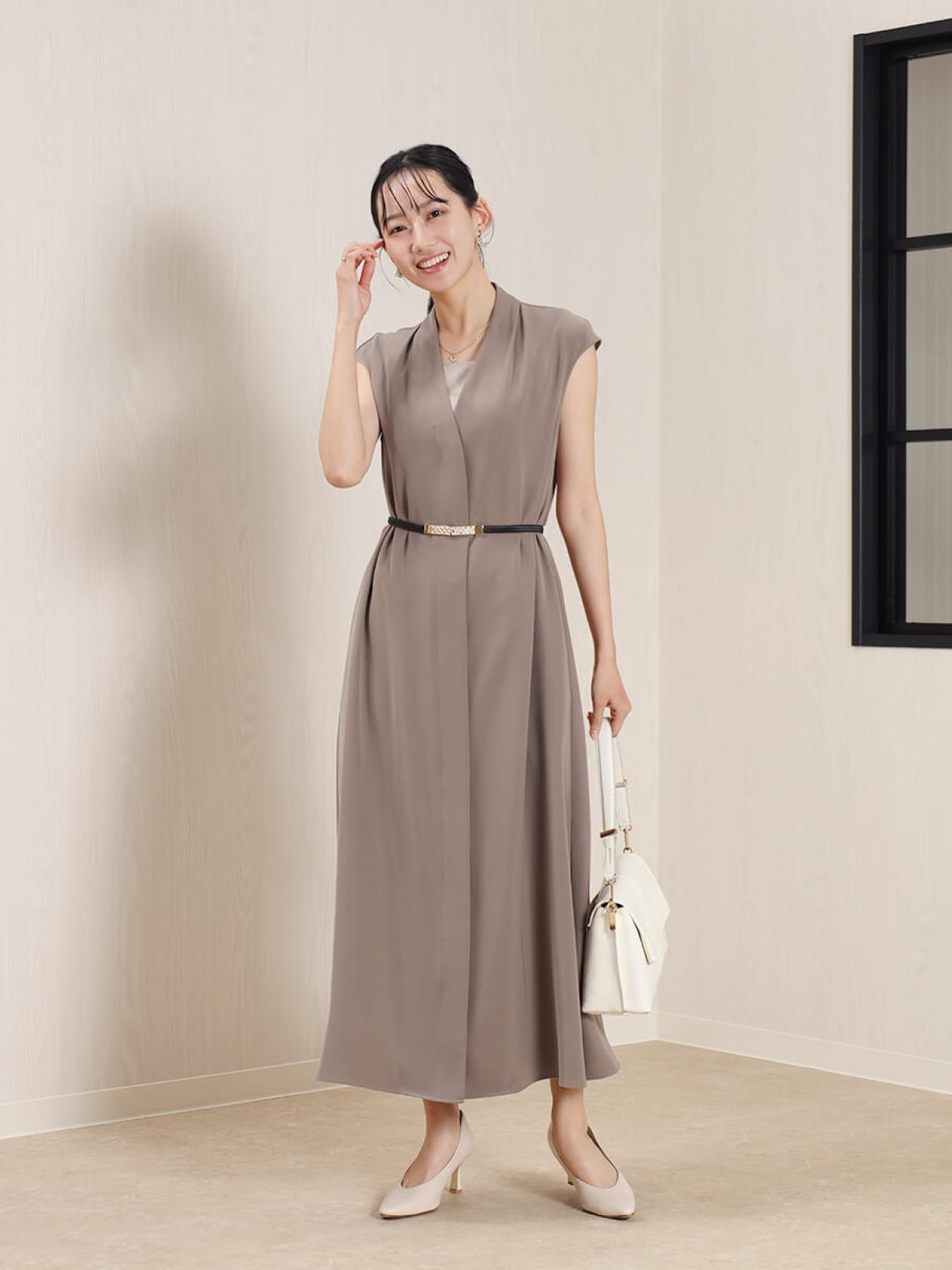 ベルト付きVネックドレープワンピース - FENNEL - FENNEL｜YAMADAYA STORE