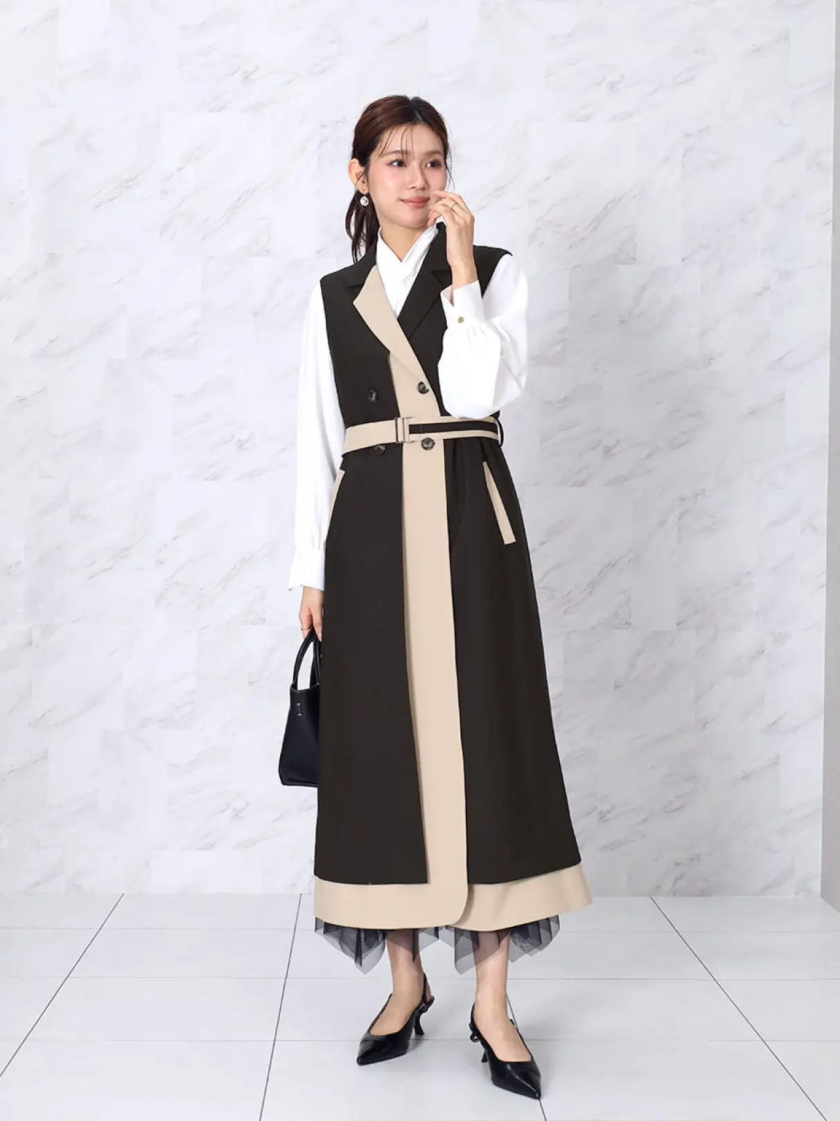 ラウンドヘムバイカラージレワンピ - FENNEL - FENNEL｜YAMADAYA STORE