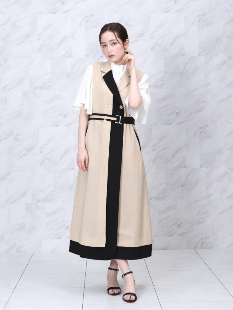 ラウンドヘムバイカラージレワンピ - FENNEL - FENNEL｜YAMADAYA STORE