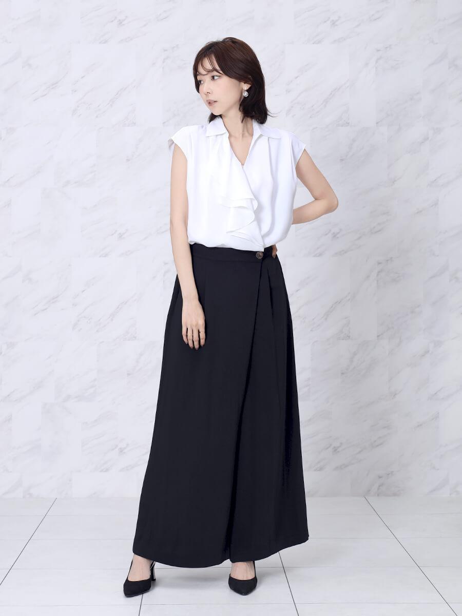 定価￥39900円 ヤマダヤFENNELフリル付きブラックオールインワン カシュクールフリルオールインワン - FENNEL - FENNEL｜YAMADAYA STORE