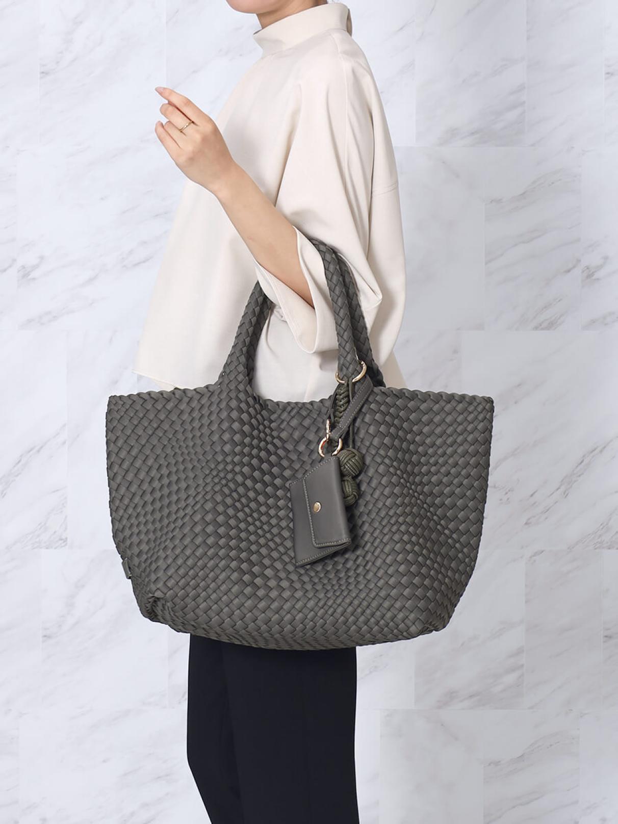 【NEW】フェンネル（FENNEL）/ミニポーチ付き編み込みスクエアビッグトート ミニポーチ付き編み込みスクエアビッグトート - FENNEL - FENNEL