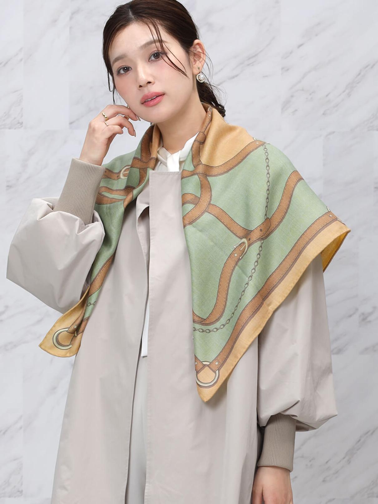 シルクミックスベルト柄大判スカーフ - FENNEL - FENNEL｜YAMADAYA STORE