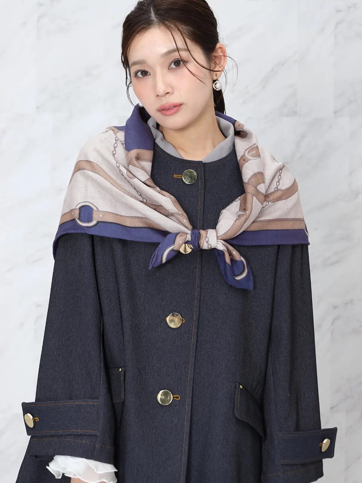 新品LASUD　FENNELブロックチェックリバーシブルショール　ヤマダヤ FENNELのストール/ショールの商品一覧｜ファッション通販のYAMADAYA STORE