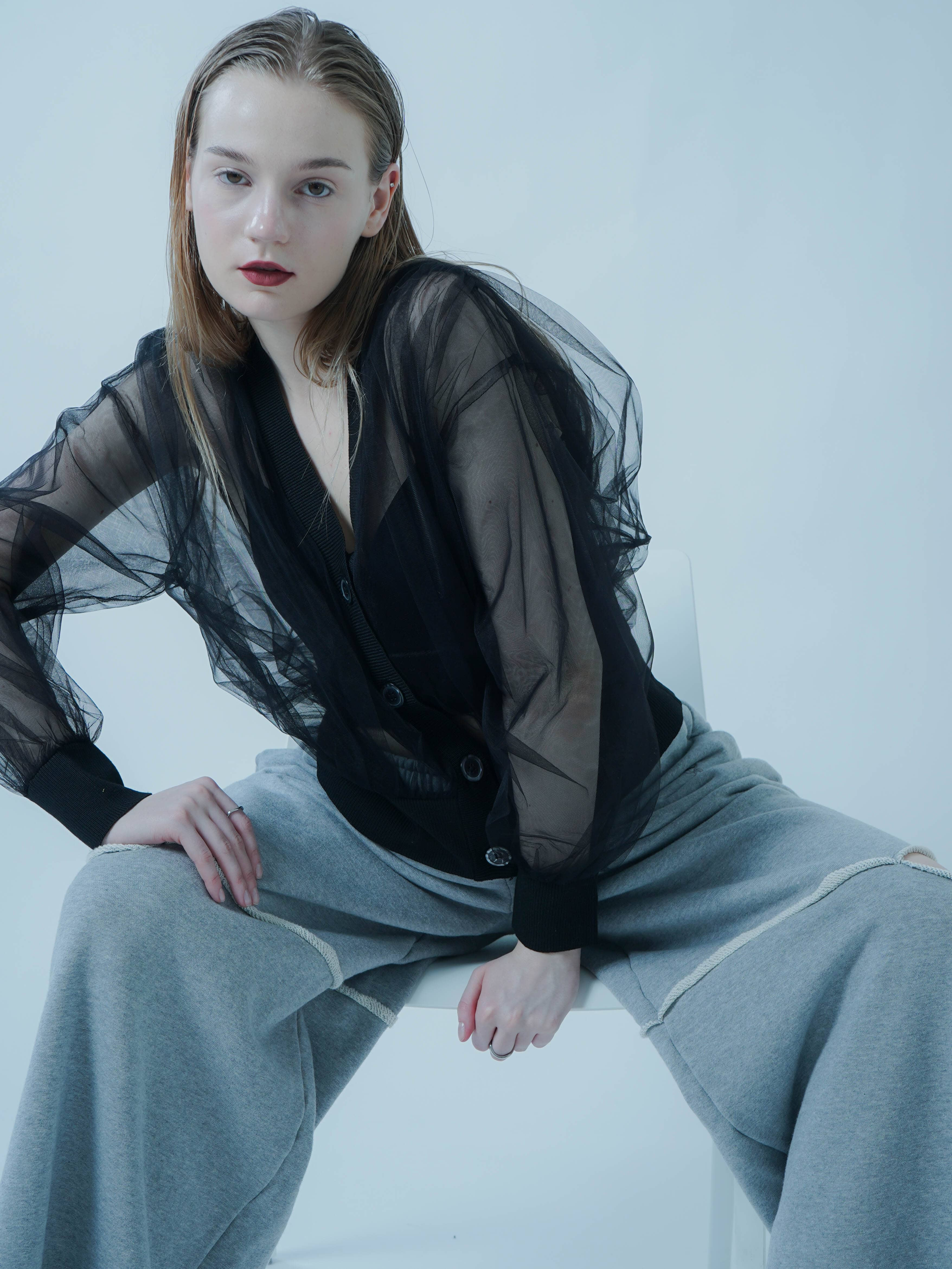 TULLE DOCKING CARDIGAN YAMADAYA STORE TULLE DOCKING CARDIGAN YAMADAYA STORE