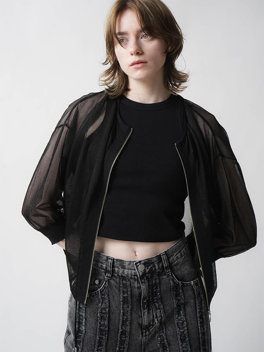 SHEER KNIT CARDIGAN YAMADAYA STORE SHEER KNIT CARDIGAN YAMADAYA STORE