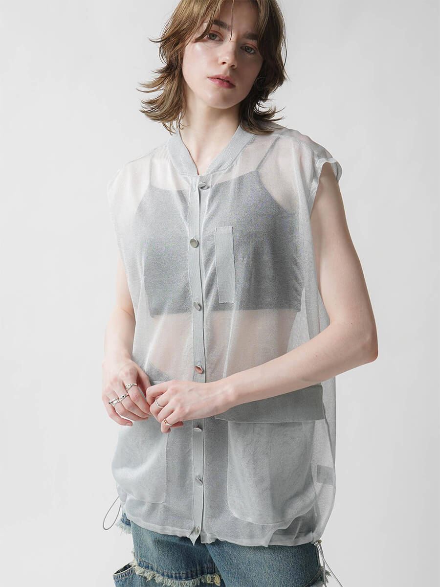 SHEER KNIT VEST YAMADAYA STORE SHEER KNIT VEST YAMADAYA STORE