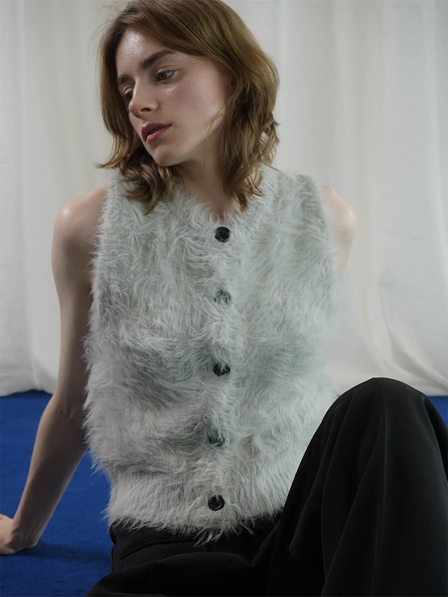 SHAGGY KNIT VEST YAMADAYA STORE SHAGGY KNIT VEST YAMADAYA STORE