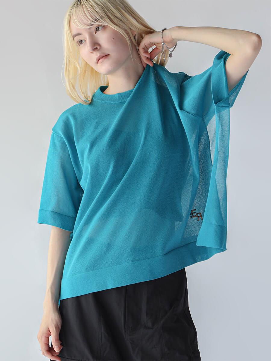 DOLMAN SLEEVE SHEER KNIT TOPS