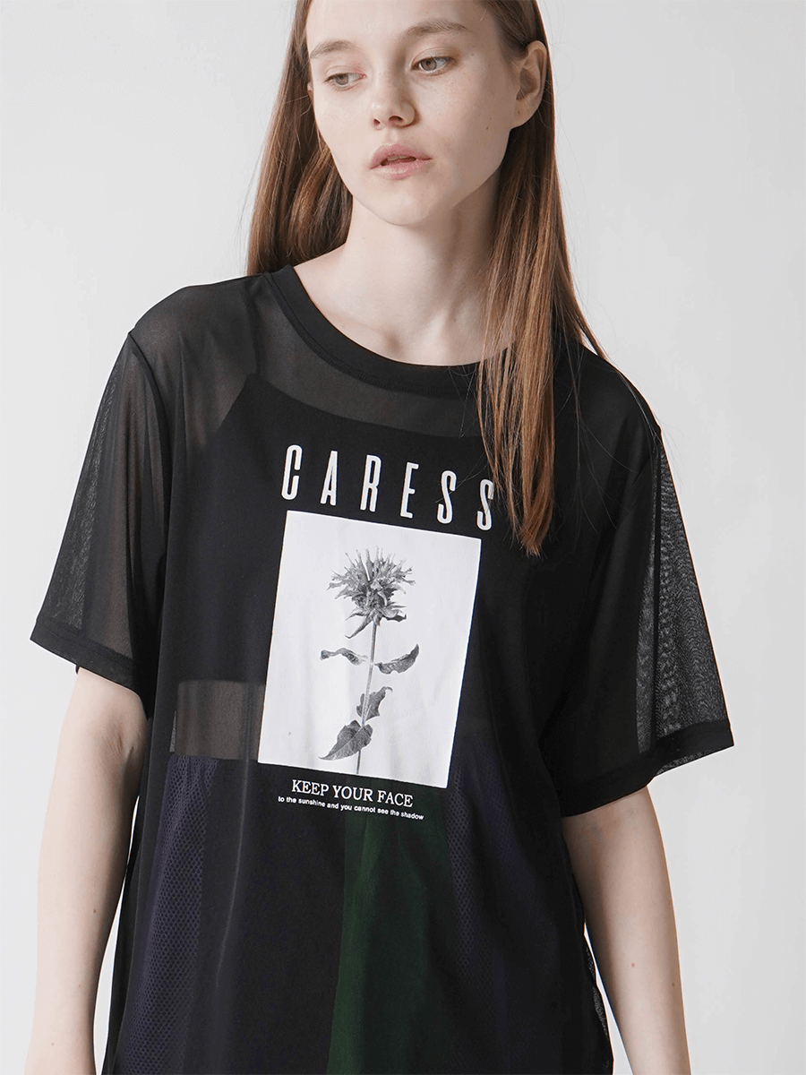 PHOTO PRINT SHEER TOPS YAMADAYA STORE PHOTO PRINT SHEER TOPS YAMADAYA STORE
