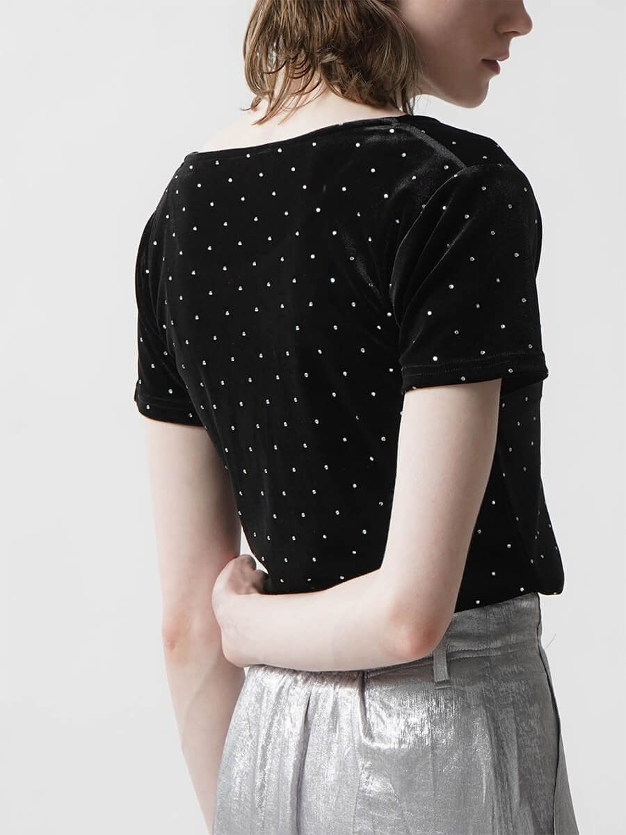 RHINESTONE VELOR TOPS YAMADAYA STORE RHINESTONE VELOR TOPS YAMADAYA STORE