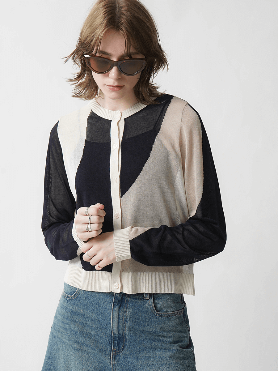 SHEER KNIT CARDIGAN YAMADAYA STORE SHEER KNIT CARDIGAN YAMADAYA STORE
