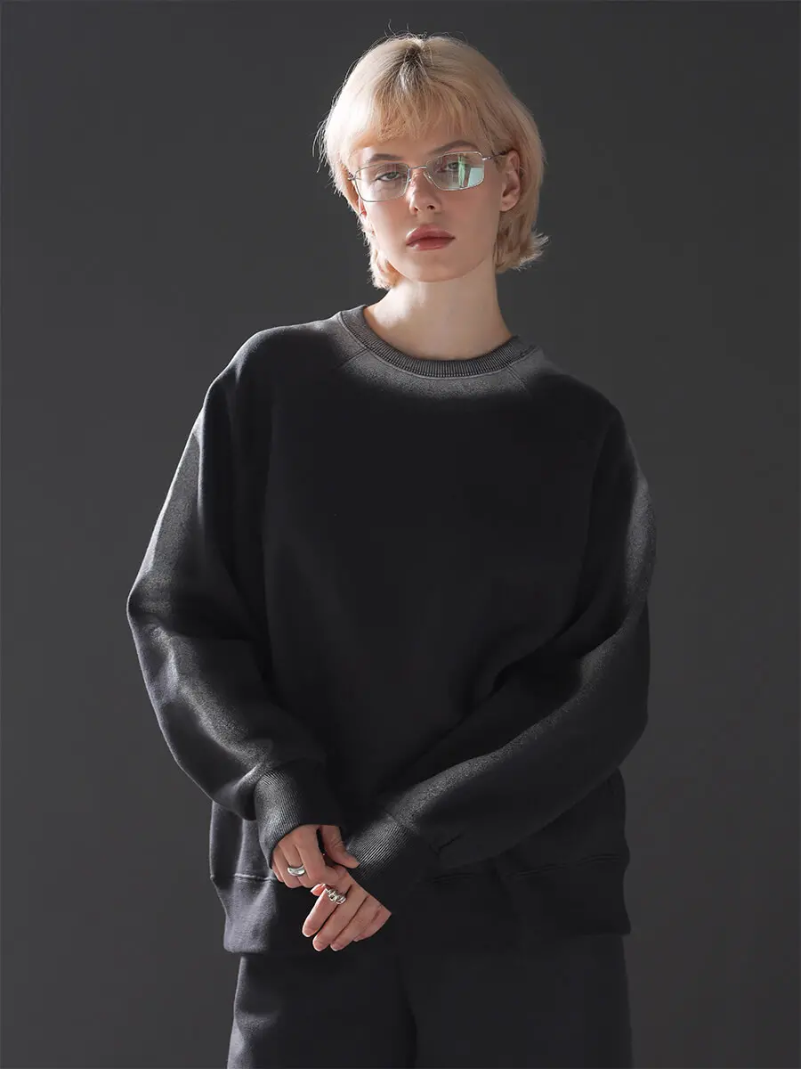 :ETHR OF ヤマダヤ スウェットワンピース オフホワイト ヘムレーススウェットワンピース