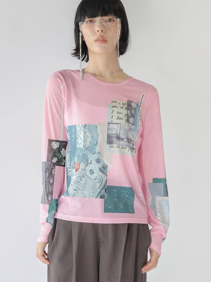 GRAPHIC PRINT SHEER TOPS
