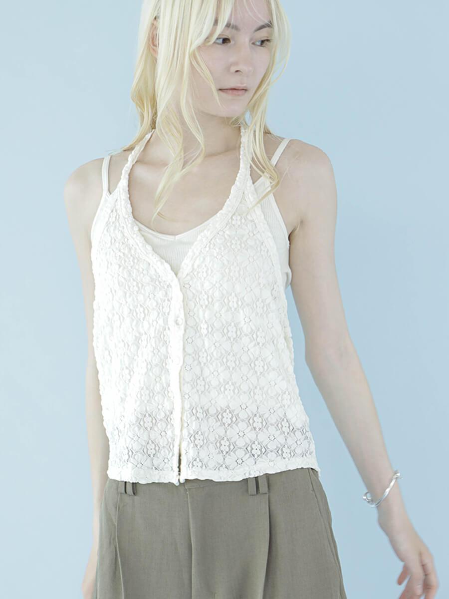 LACE HALTER NECK TOPS