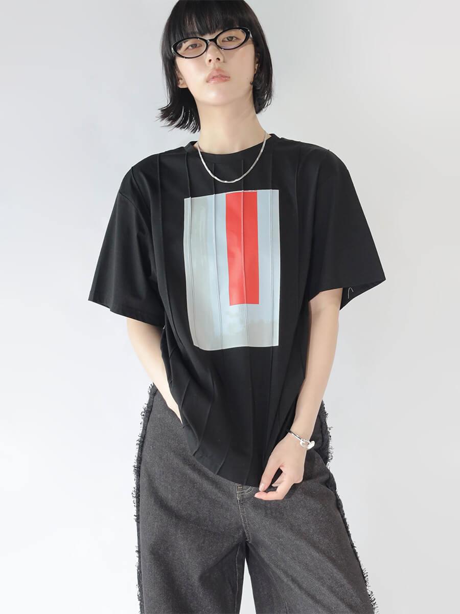 ART PRINT PINTUCK T-SHIRT