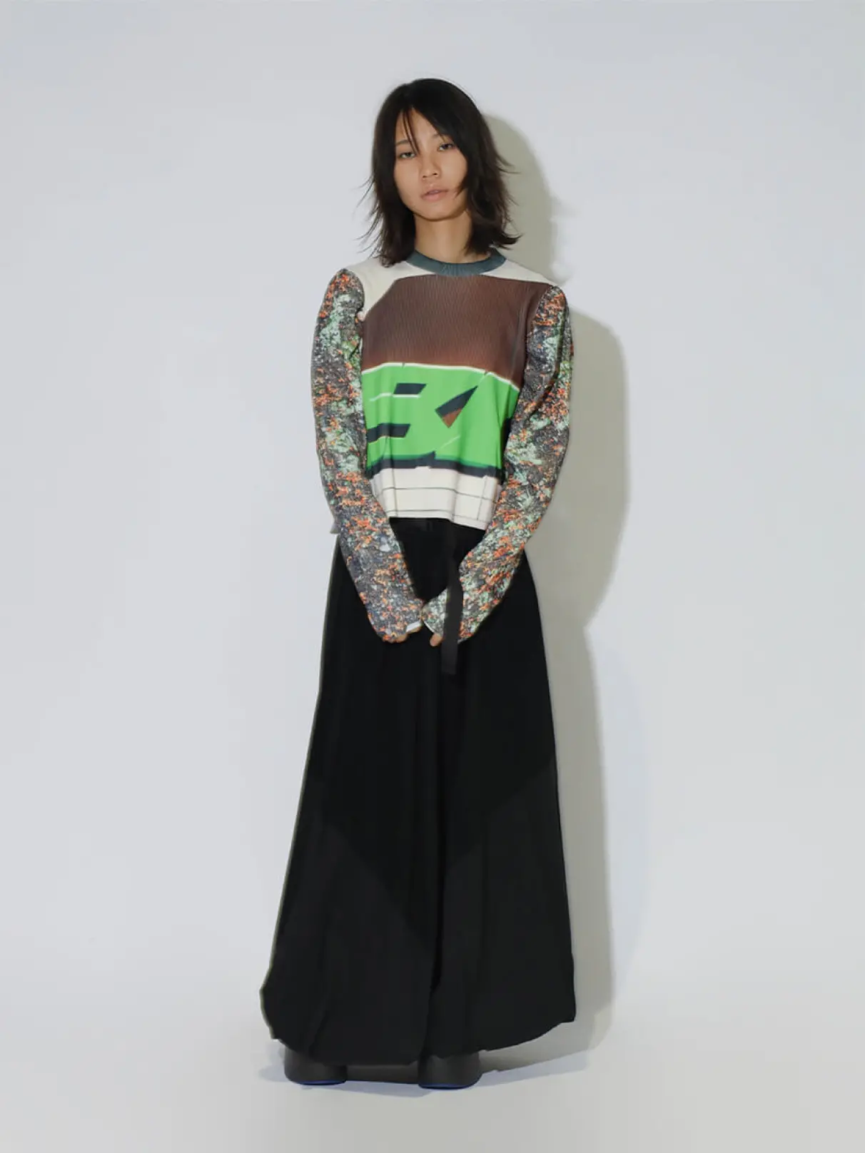PRINT RIB PUFF SLEEVE C/S - NON TOKYO - :ETHR OF｜YAMADAYA STORE