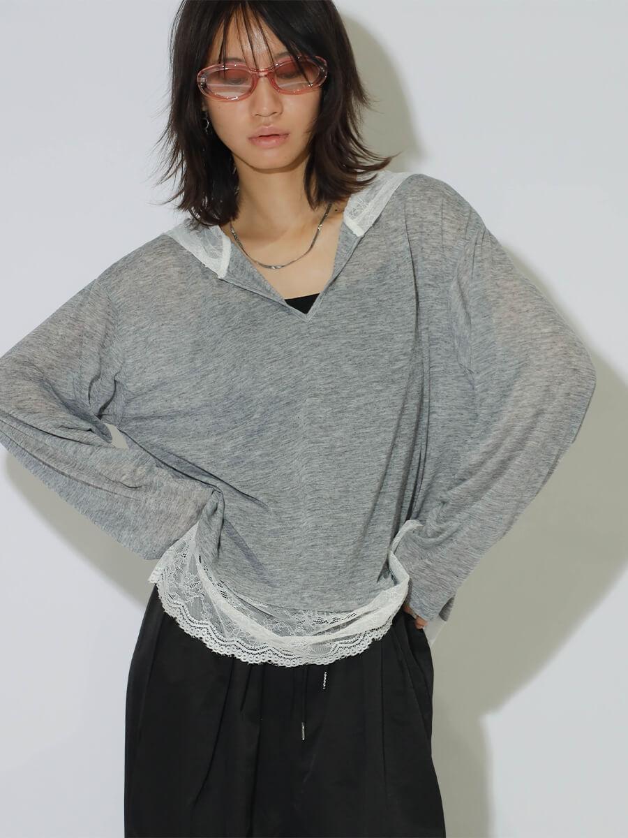 SHEER LACE HOODIE