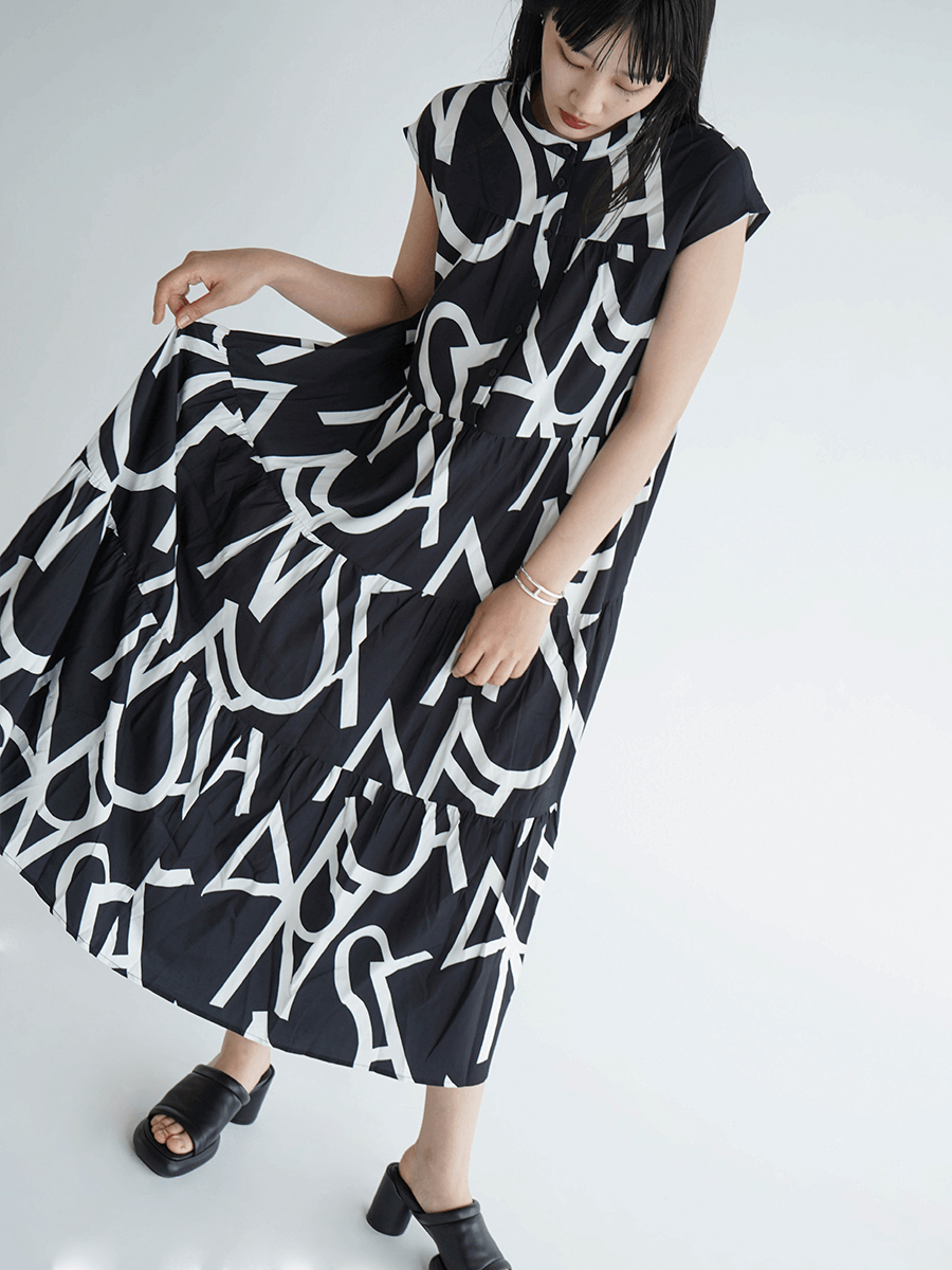 PRINT TIERED ONEPIECE YAMADAYA STORE PRINT TIERED ONEPIECE YAMADAYA STORE