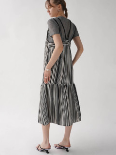 完売THEREDTHREAD/V layered camisole dress(STRIPED TIERED 完売THEREDTHREAD/V layered camisole dress(STRIPED TIERED