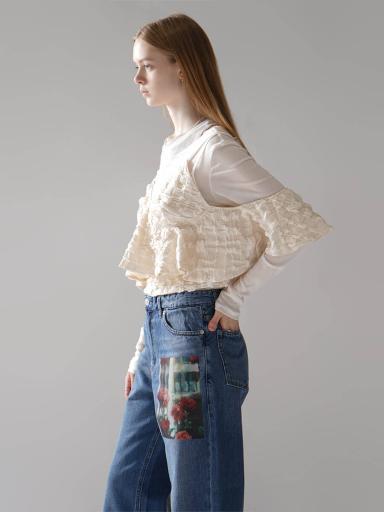 JACQUARD PEPLUM FRILL BUSTIER - oea - :ETHR OF｜YAMADAYA STORE