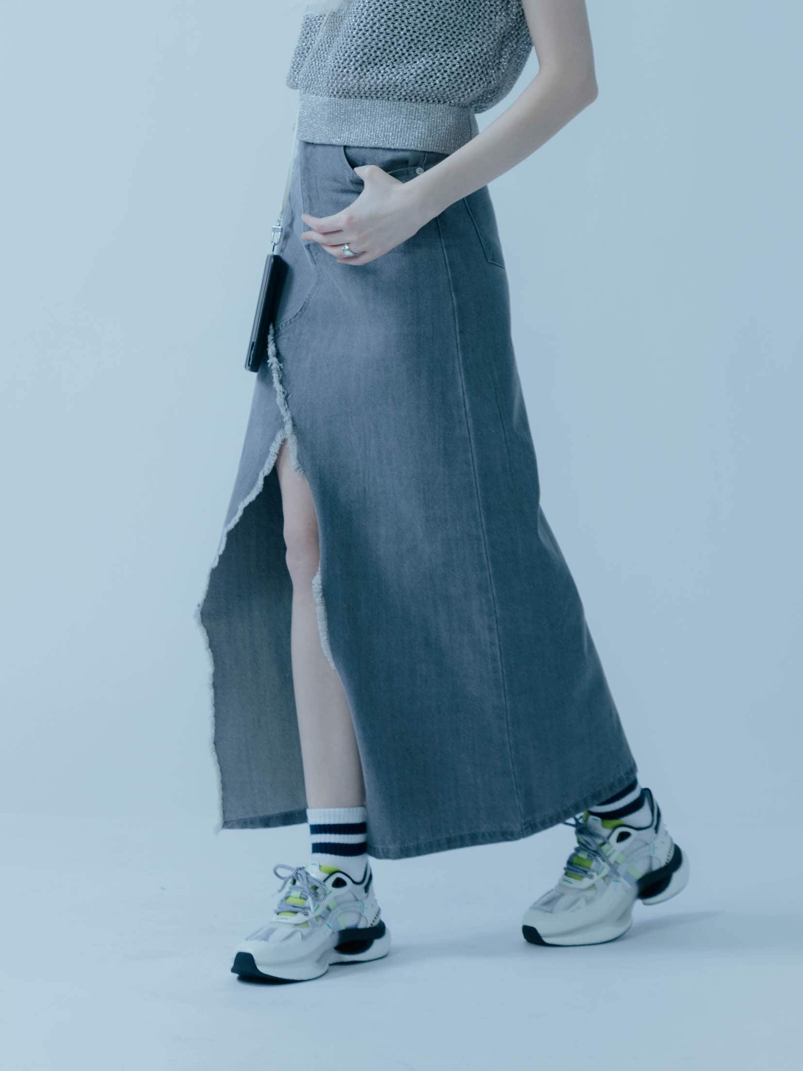 SLIT DENIM SKIRT YAMADAYA STORE SLIT DENIM SKIRT YAMADAYA STORE