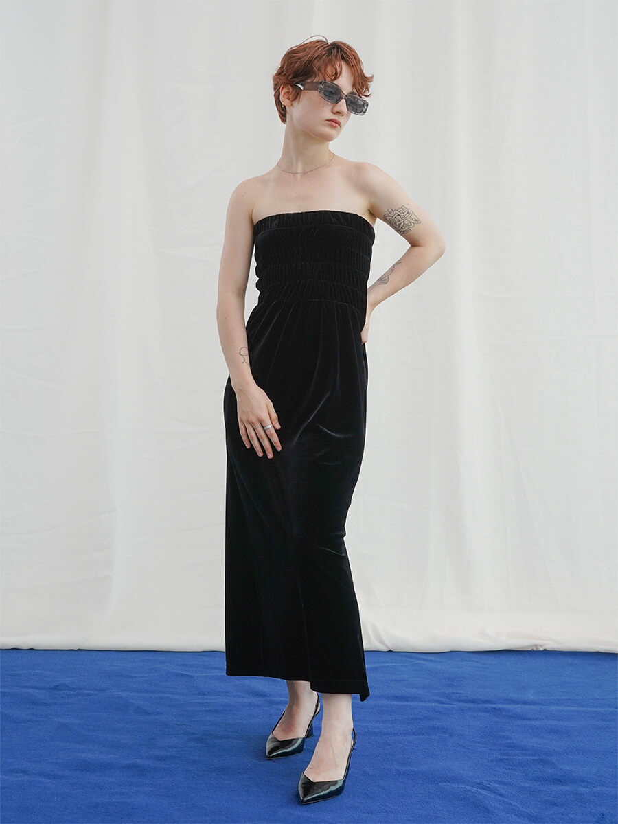 BARE TOP VELOR ONEPIECE YAMADAYA STORE BARE TOP VELOR ONEPIECE YAMADAYA STORE