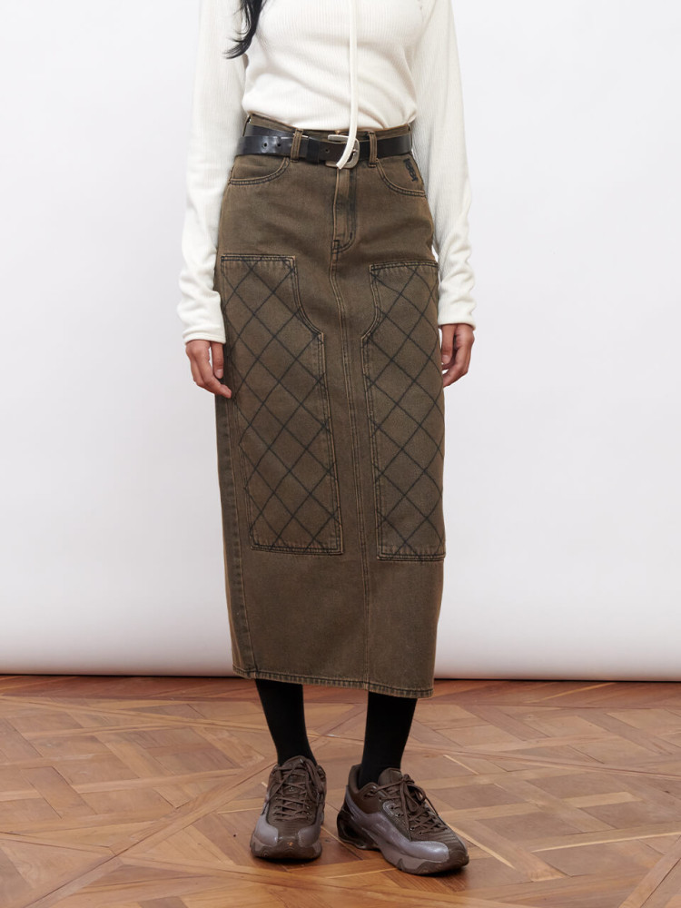 Panel Stitched Denim Skirt - Kijun - :ETHR OF｜YAMADAYA STORE
