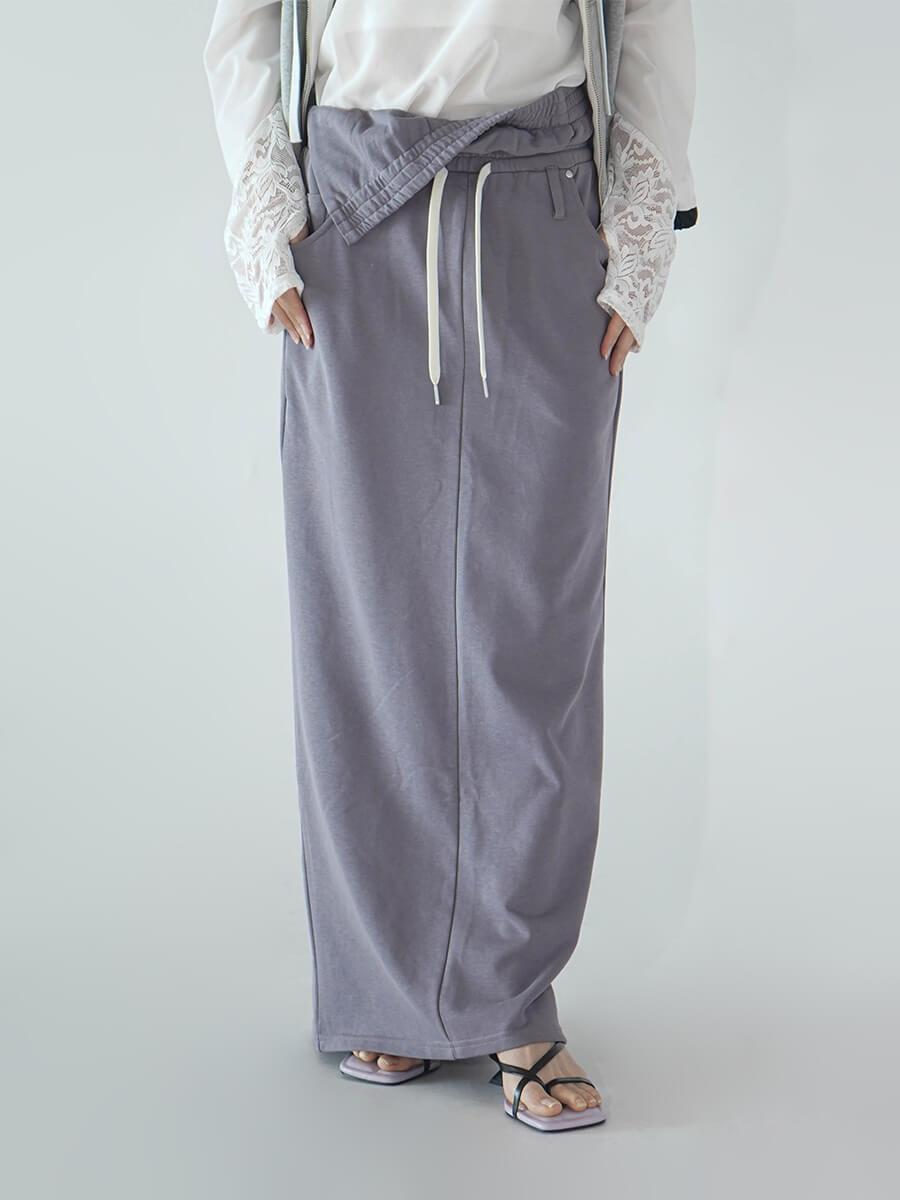 TURNED WAIST SWEAT SKIRT