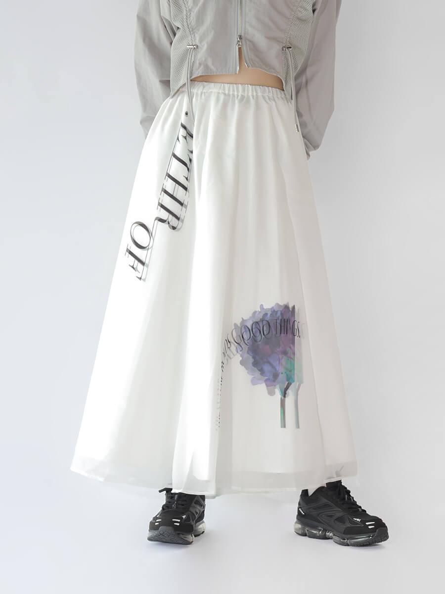 LAYERED PRINT MULTIWAY FLARE SKIRT