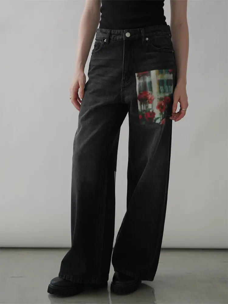 ART PRINT WIDE DENIM PANTS - :ETHR OF - :ETHR OF｜YAMADAYA STORE