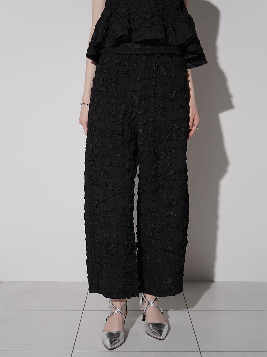 JACQUARD WIDE LINE PANTS