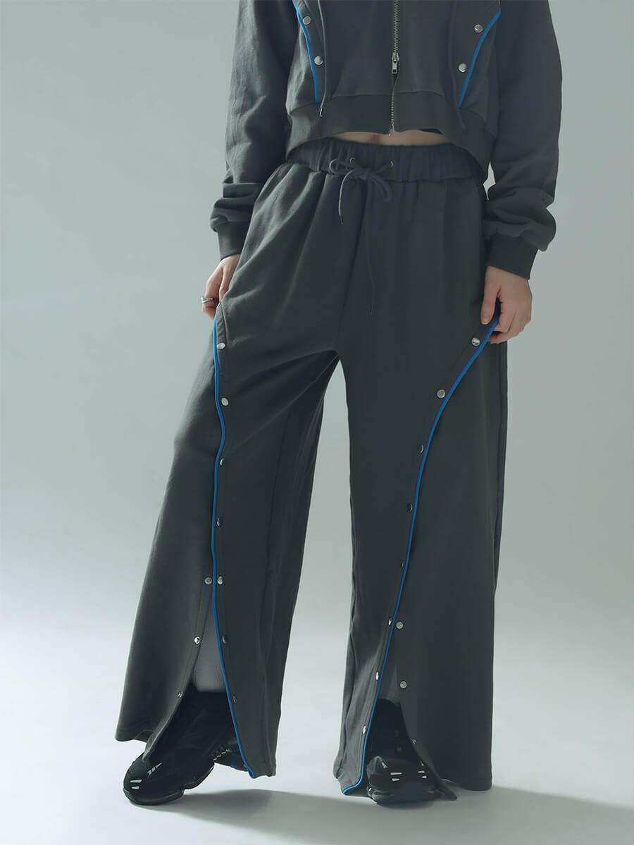 PIPING LINE SLIT SWEATPANTS