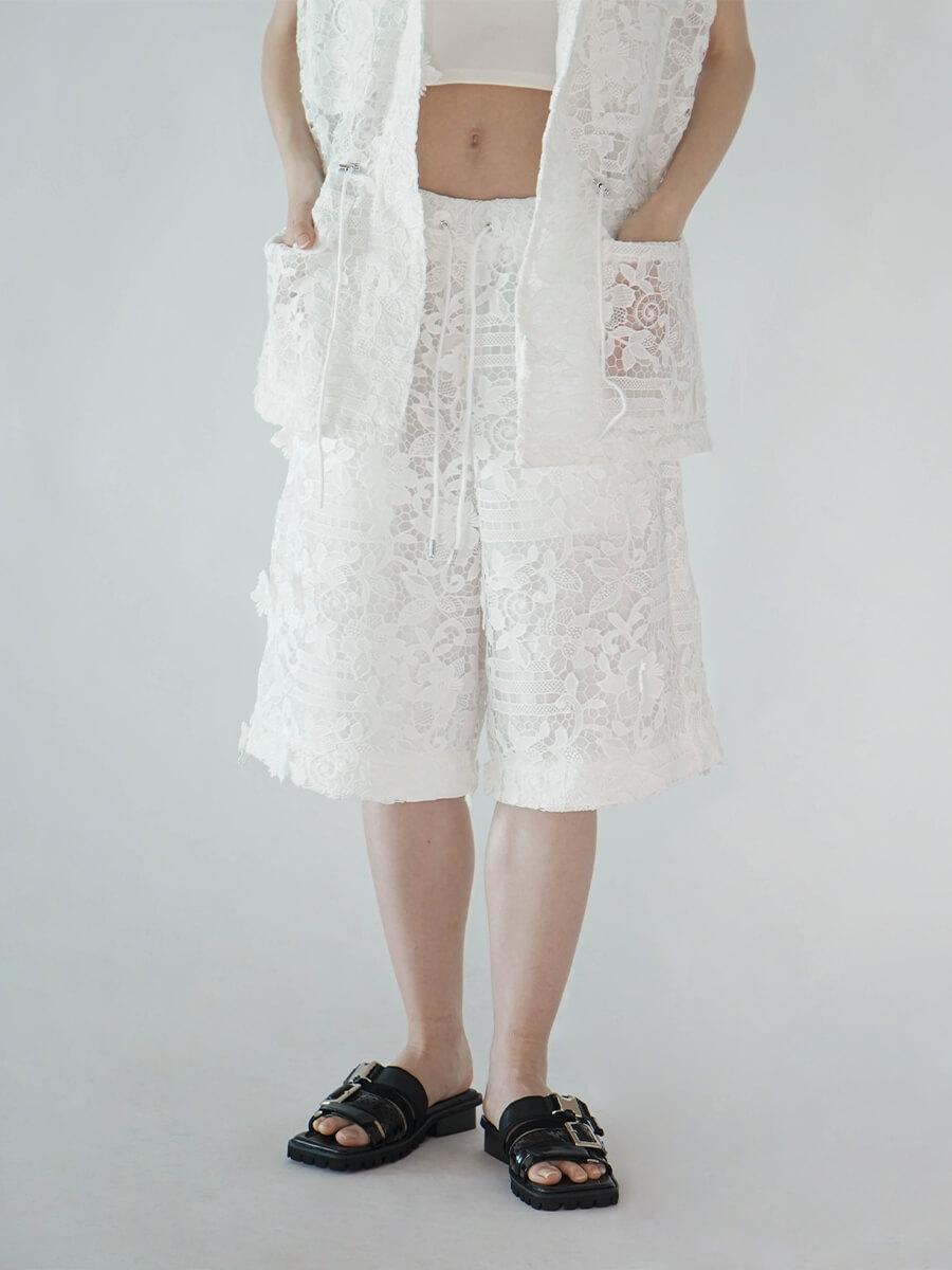 LACE SHORT WIDE-LEG PANT