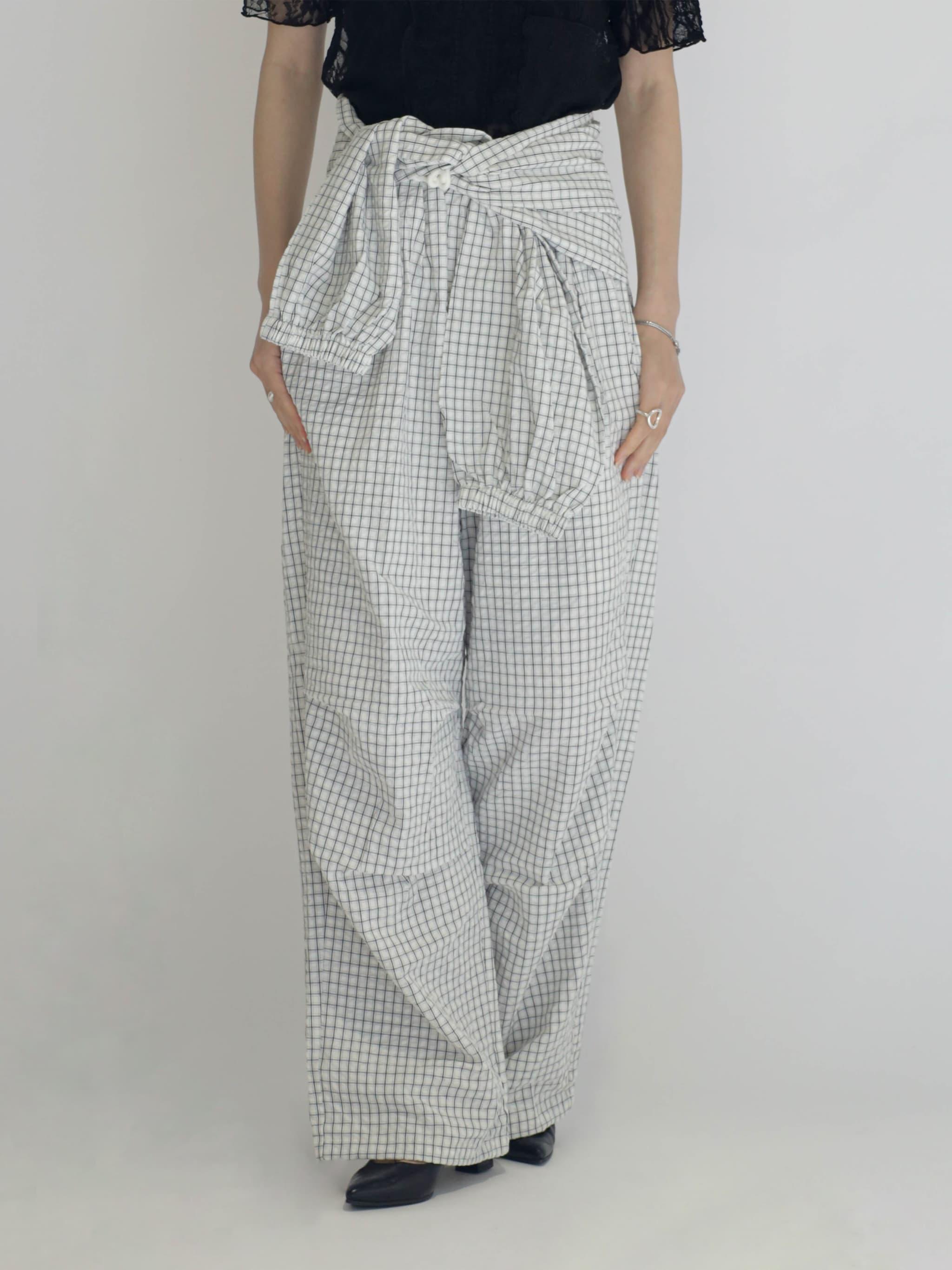 2WAY WAIST-WRAP SOCCER CHECK PANTS