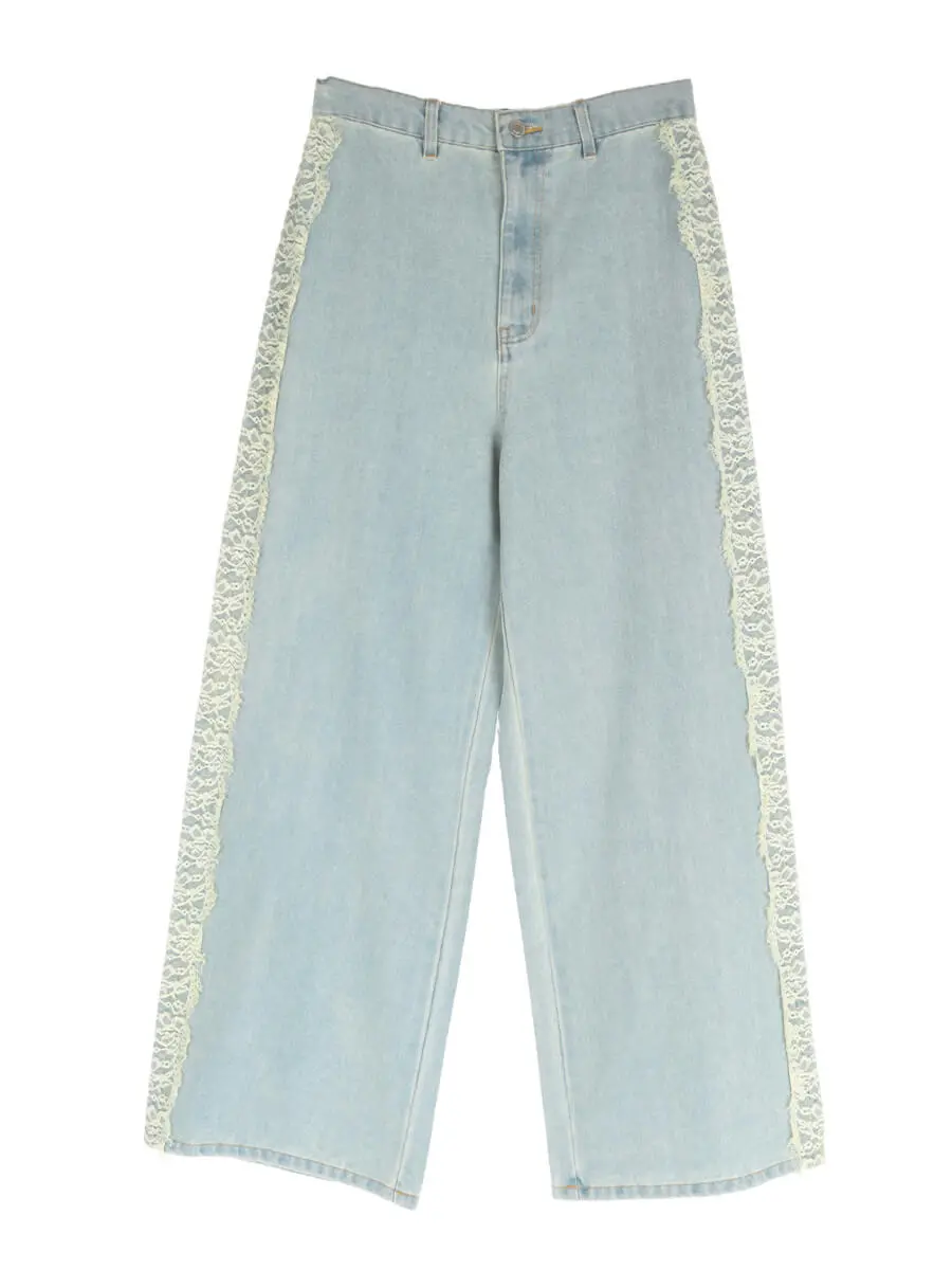 LACE LINE WIDE STRAIGHT DENIM - :ETHR OF - :ETHR OF｜YAMADAYA STORE