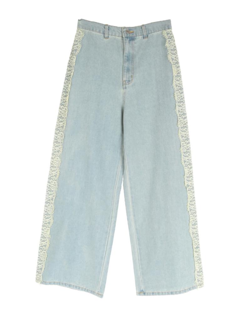 LACE LINE WIDE STRAIGHT DENIM - :ETHR OF - :ETHR OF｜YAMADAYA STORE