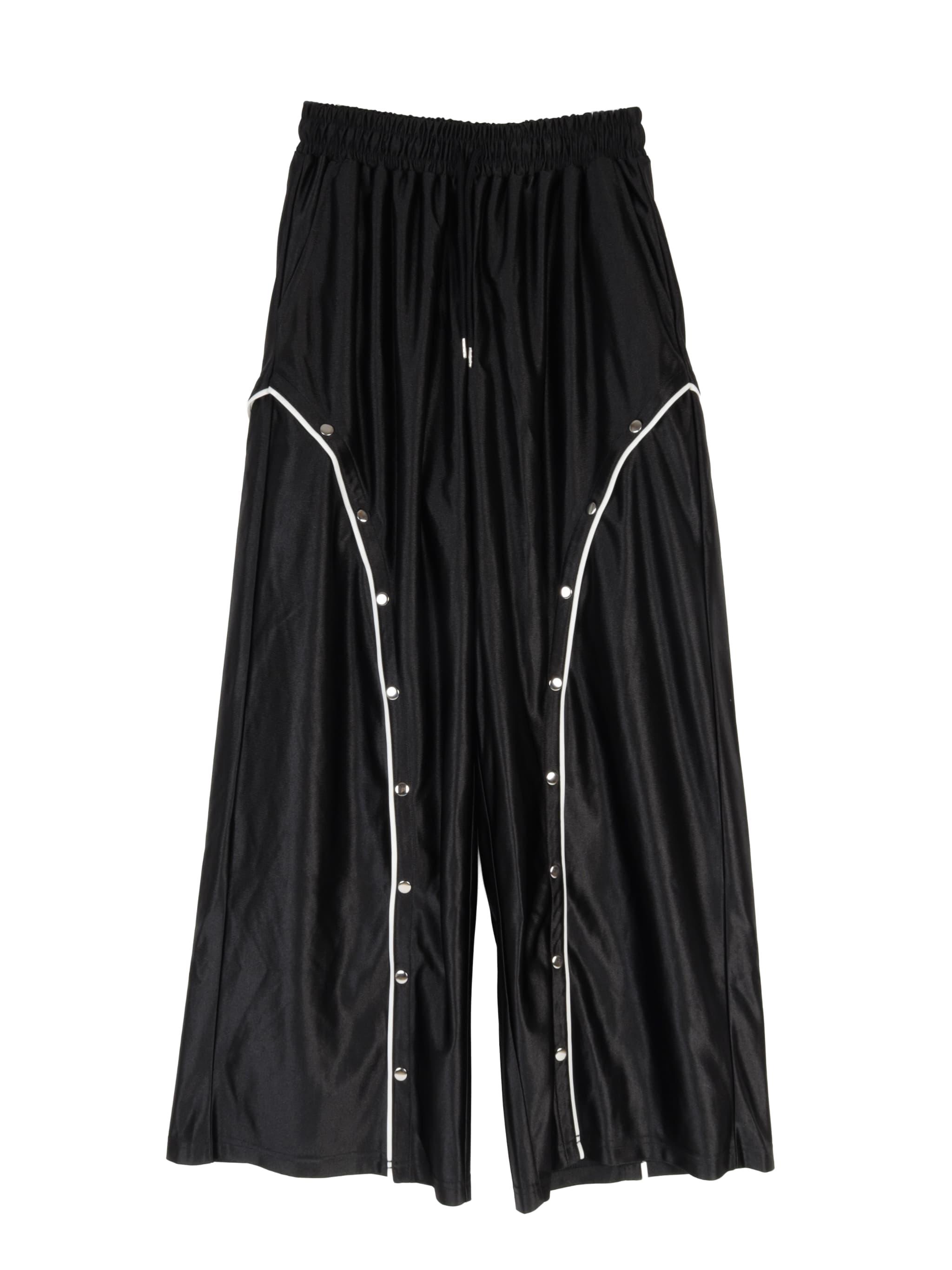 PIPING LINE SLIT SATIN PANTS