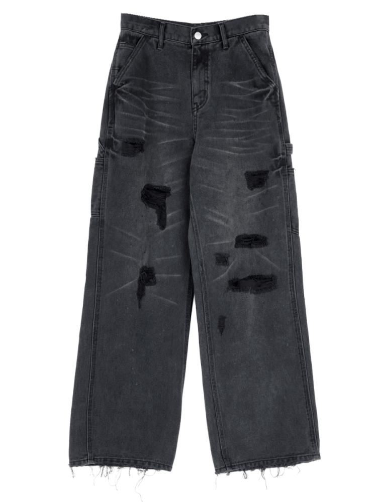 DAMAGE DENIM CARGO PANTS - LAYAS - :ETHR OF｜YAMADAYA STORE