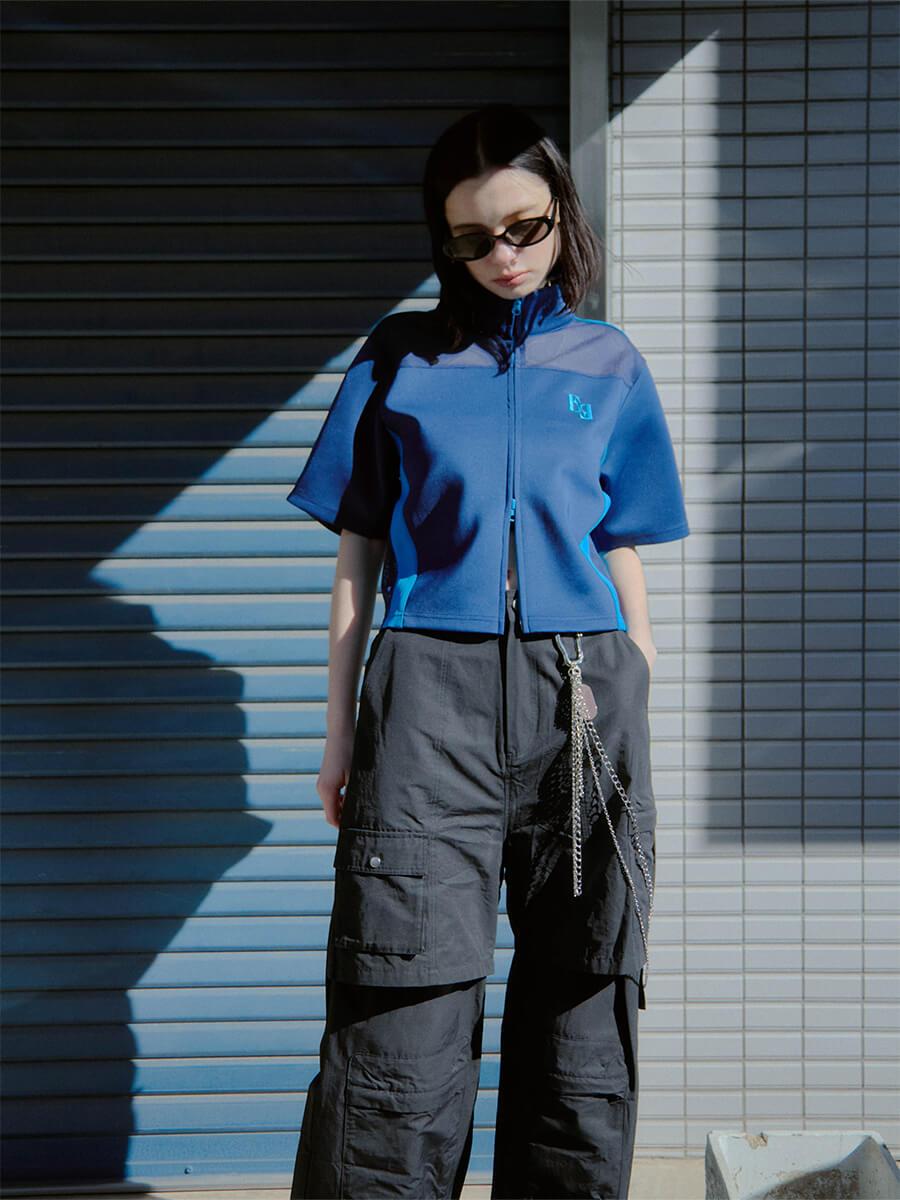 MESH SWITCH JERSEY LINE TOPS
