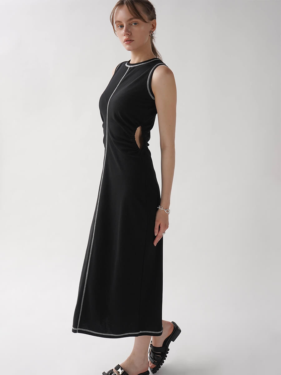 SIDE-OPEN SLEEVELESS DRESS
