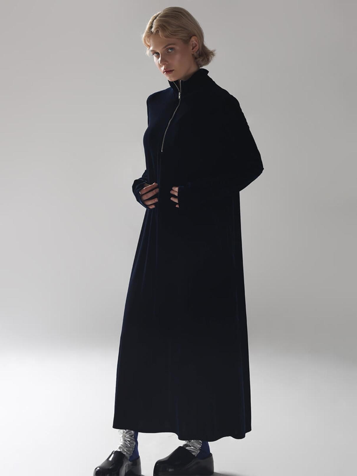 FRONT ZIP VELOUR DRESS - :ETHR OF - :ETHR OF｜YAMADAYA STORE