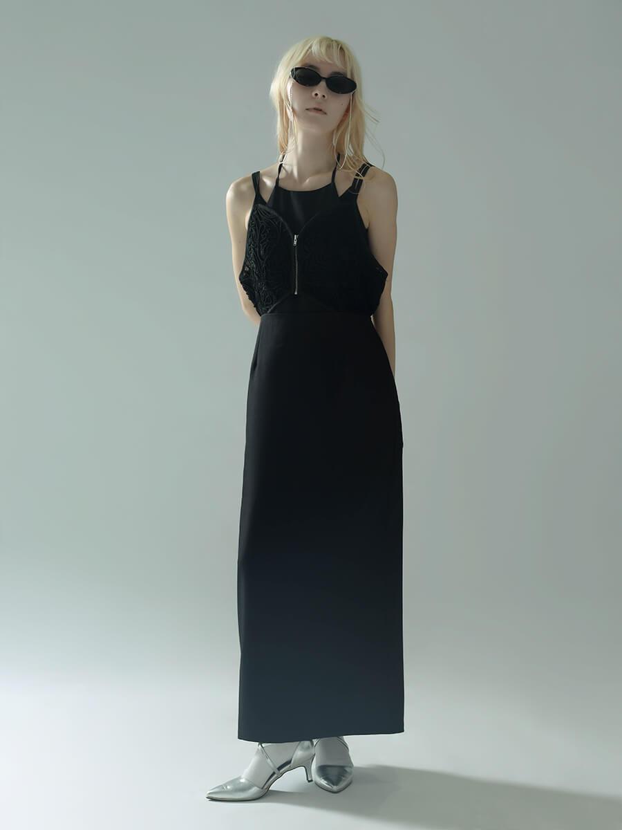 CORD EMBROIDERY BUSTIER LAYERED DRESS - :ETHR OF - :ETHR OF