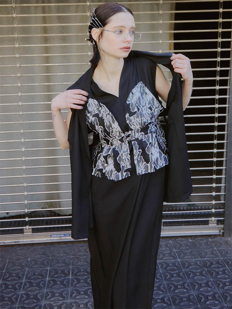 JACQUARD BUSTIRE SET DRESS