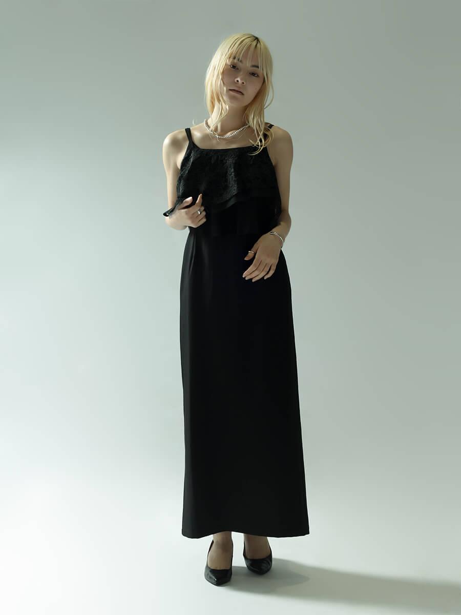 FLOWER LACE COMBINATION CAMISOLE DRESS