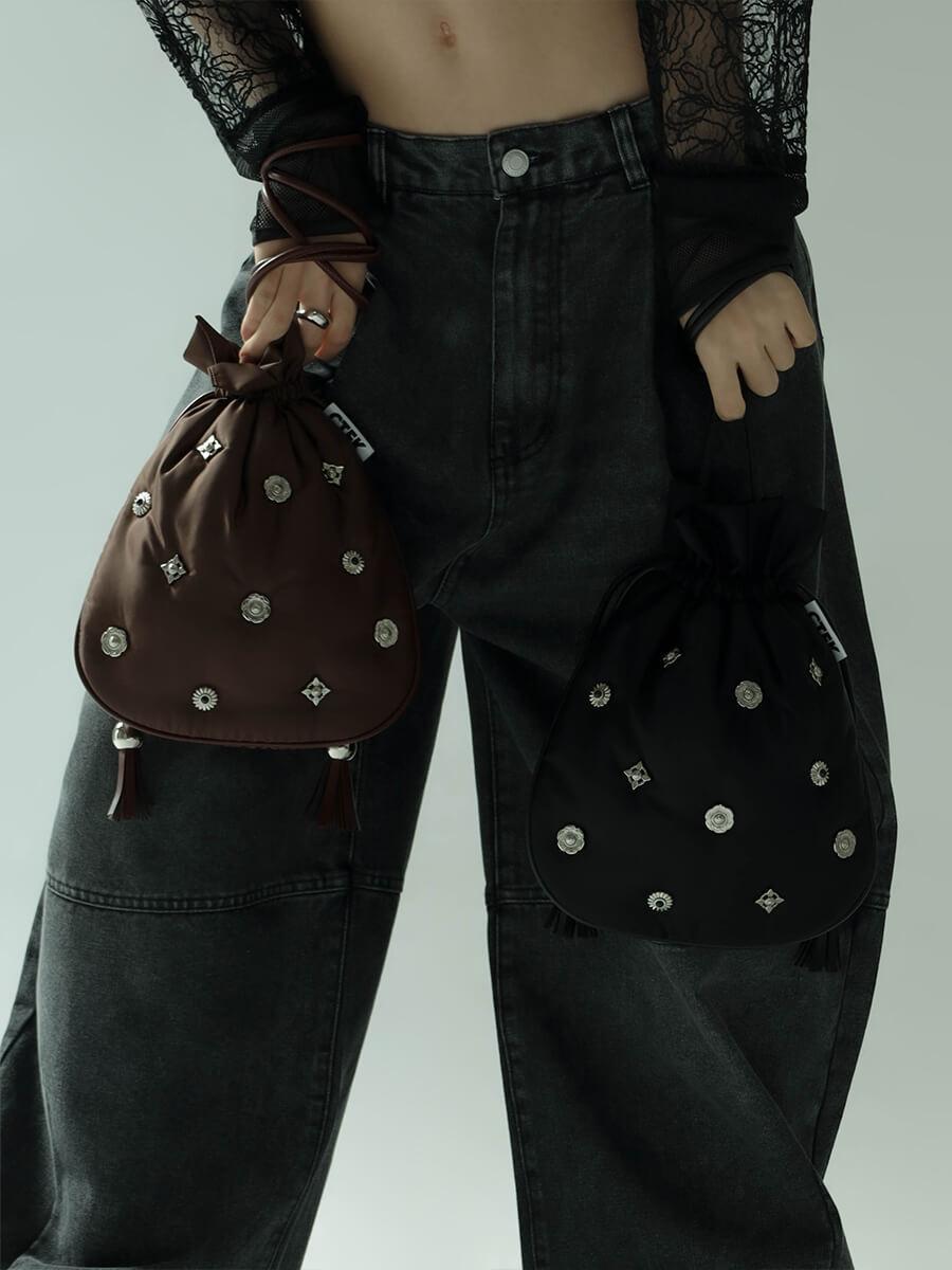 CONCHO STUDS DRAWSTRING BAG