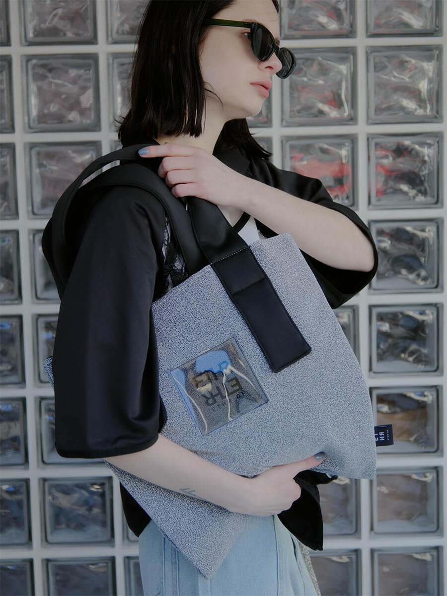PVC LOGO GLITTER TOTE BAG