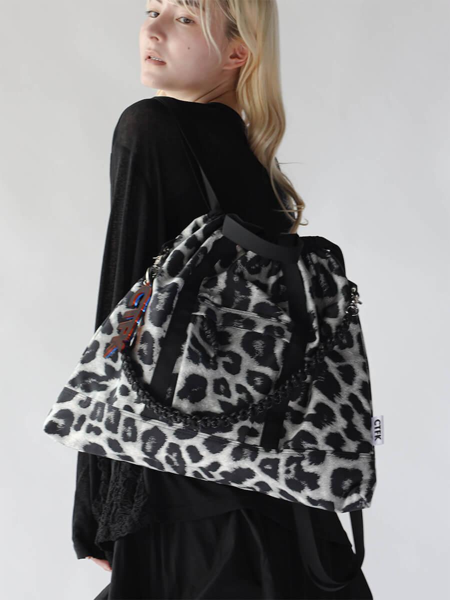 Fabric Color-Block Cord Tote Bag